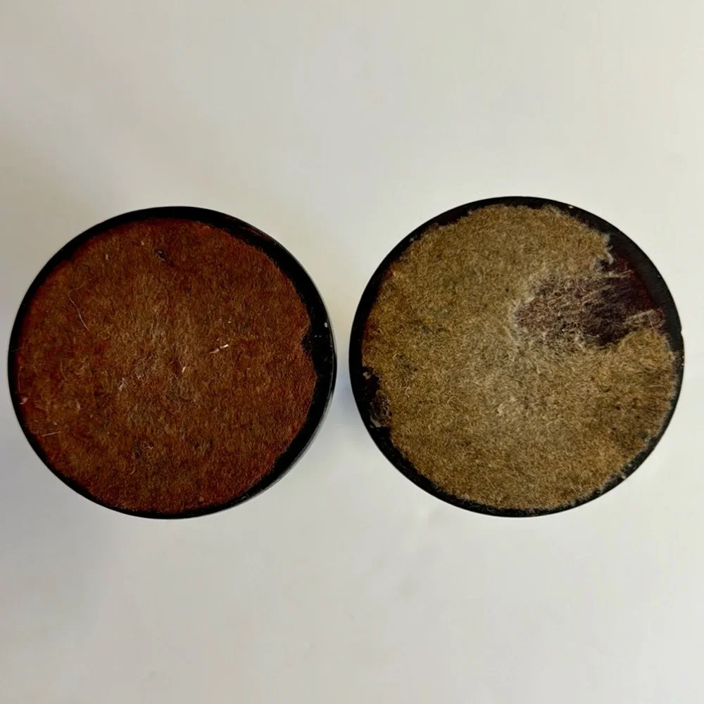 Vtg. Dark Brown handmade tapered candlesticks.Adds warmth to room.